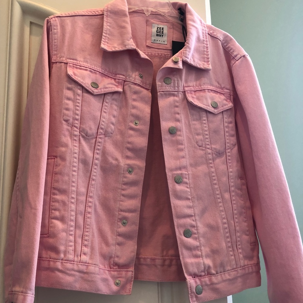Zee Gee Why baby pink oversized jean jacket